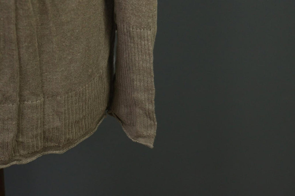GUDRUN SJODEN Brown Linen Knit Crew Neck Raglan Sleeve Pullover Sweater – Size S