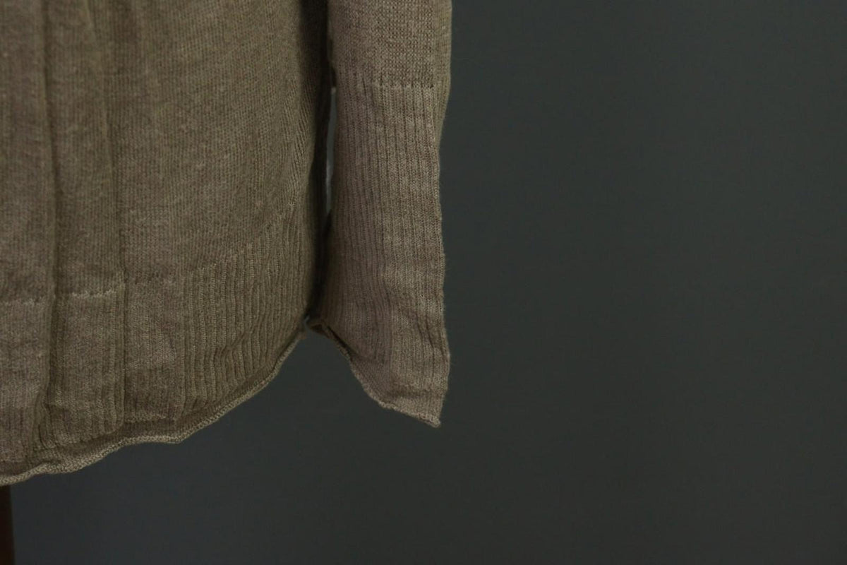 GUDRUN SJODEN Brown Linen Knit Crew Neck Raglan Sleeve Pullover Sweater – Size S