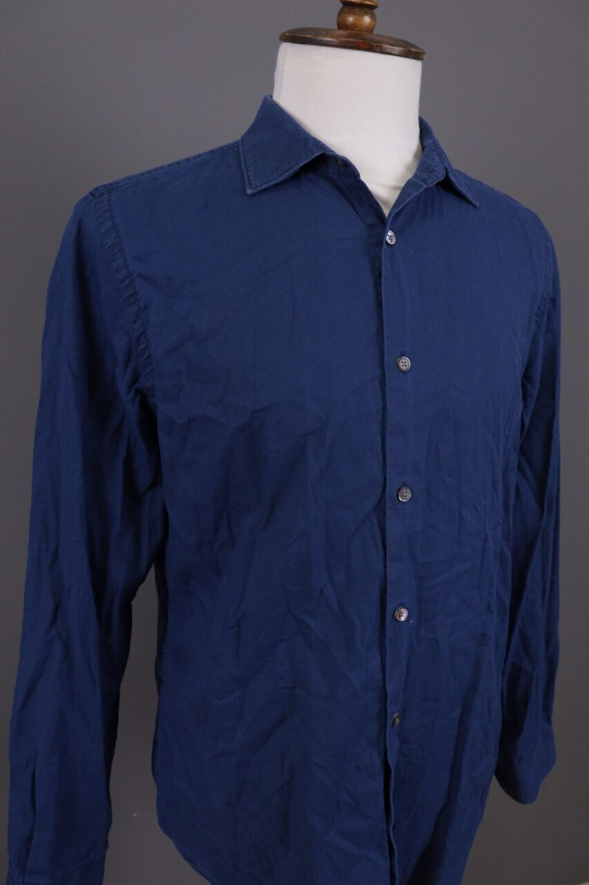 Closed Regular Blue Long Sleeve Button Down Shirt – Size L