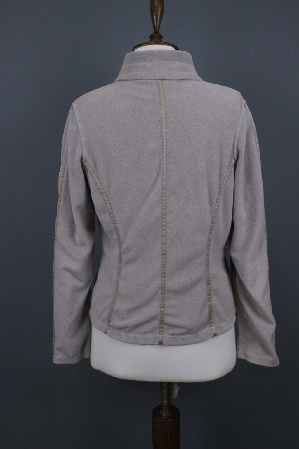 FRAUENSCHUH Gray Mock Neck Zipper Long Sleeve Zip Pockets Fleece Jacket – Size L