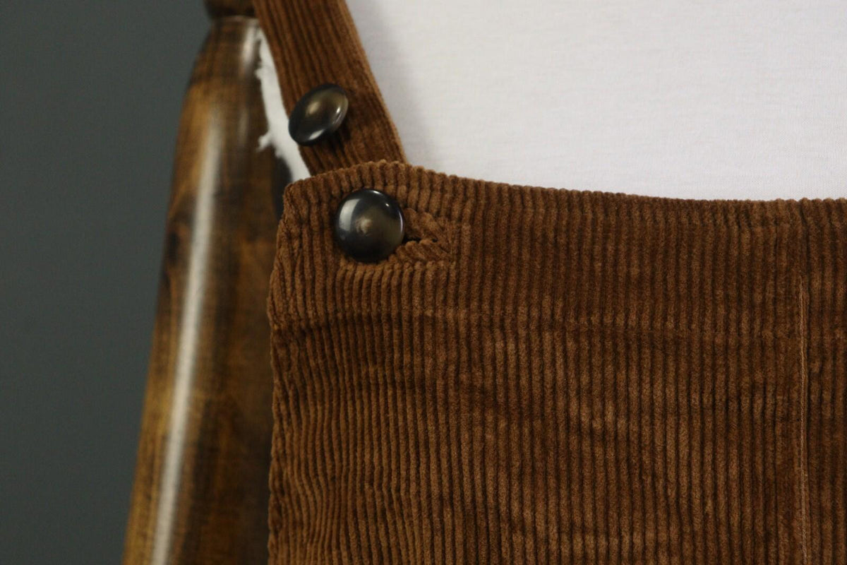 SEZANE Brown Sleeveless Pockets Corduroy Dungaree Dress – Size 38