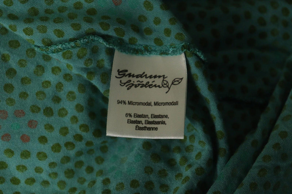 GUDRUN SJODEN Green Polka Dot V-Neck Long Sleeve Pullover Sheath Dress – Size M