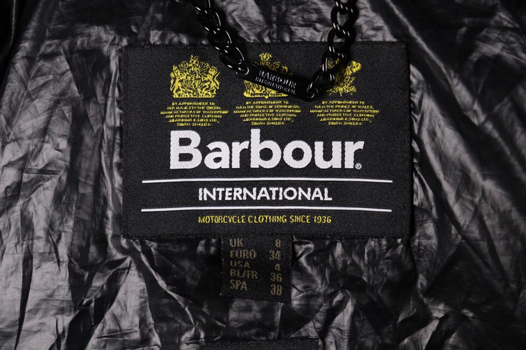 BARBOUR INTERNATIONAL Marleigh Quilt Jacket Belted Hooded Faux Fur – Size 34