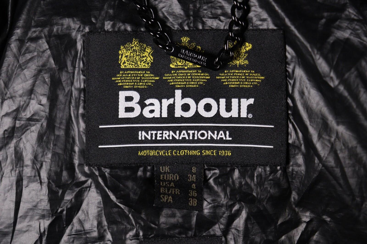 BARBOUR INTERNATIONAL Marleigh Quilt Jacket Belted Hooded Faux Fur – Size 34