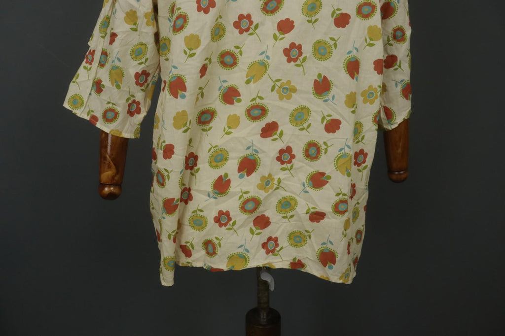 GUDRUN SJODEN Multi Floral Long Sleeve Crew Neck Short Shirt Dress – Size M