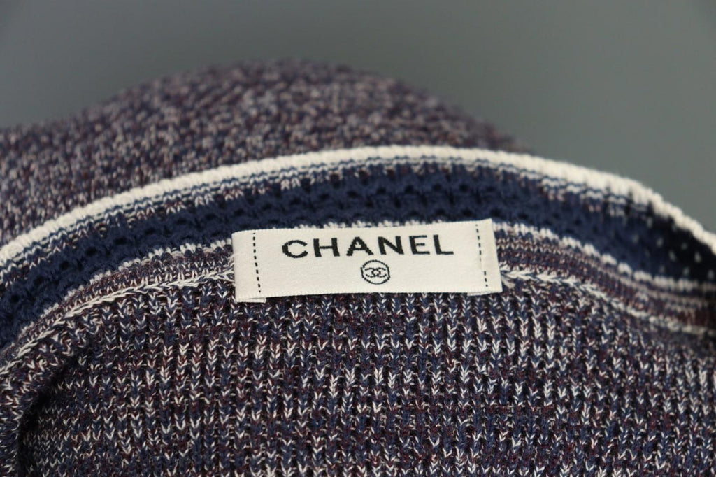 CHANEL Multicolor Knitted Crew Neck Short Sleeve Pullover Sweater – Size S / M