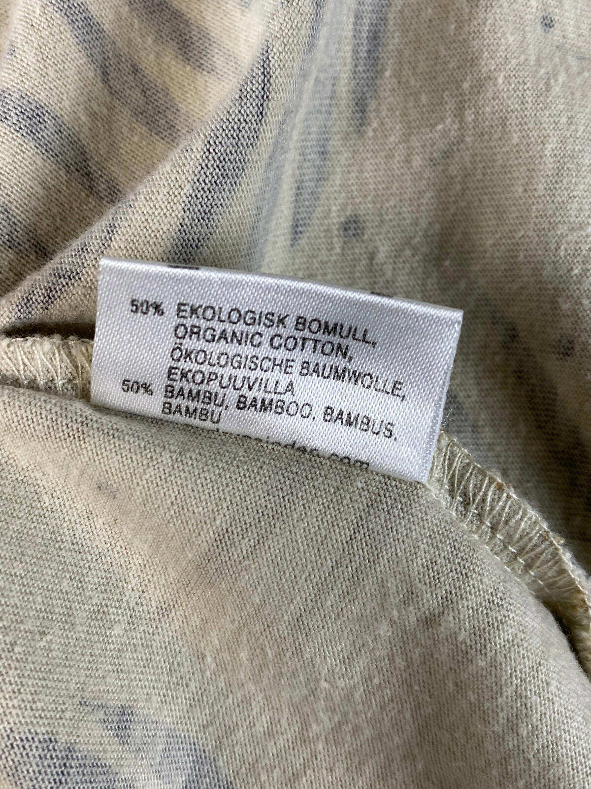 GUDRUN SJODEN Beige Bamboo Pullover 3/4 Sleeve Top Blouse Shirt – Size S