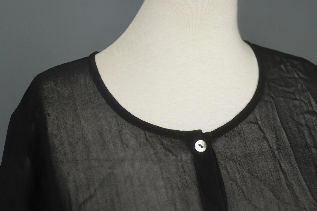 GUDRUN SJODEN Black Long Sleeve Casual Summer Button Front Blouse Top – Size M