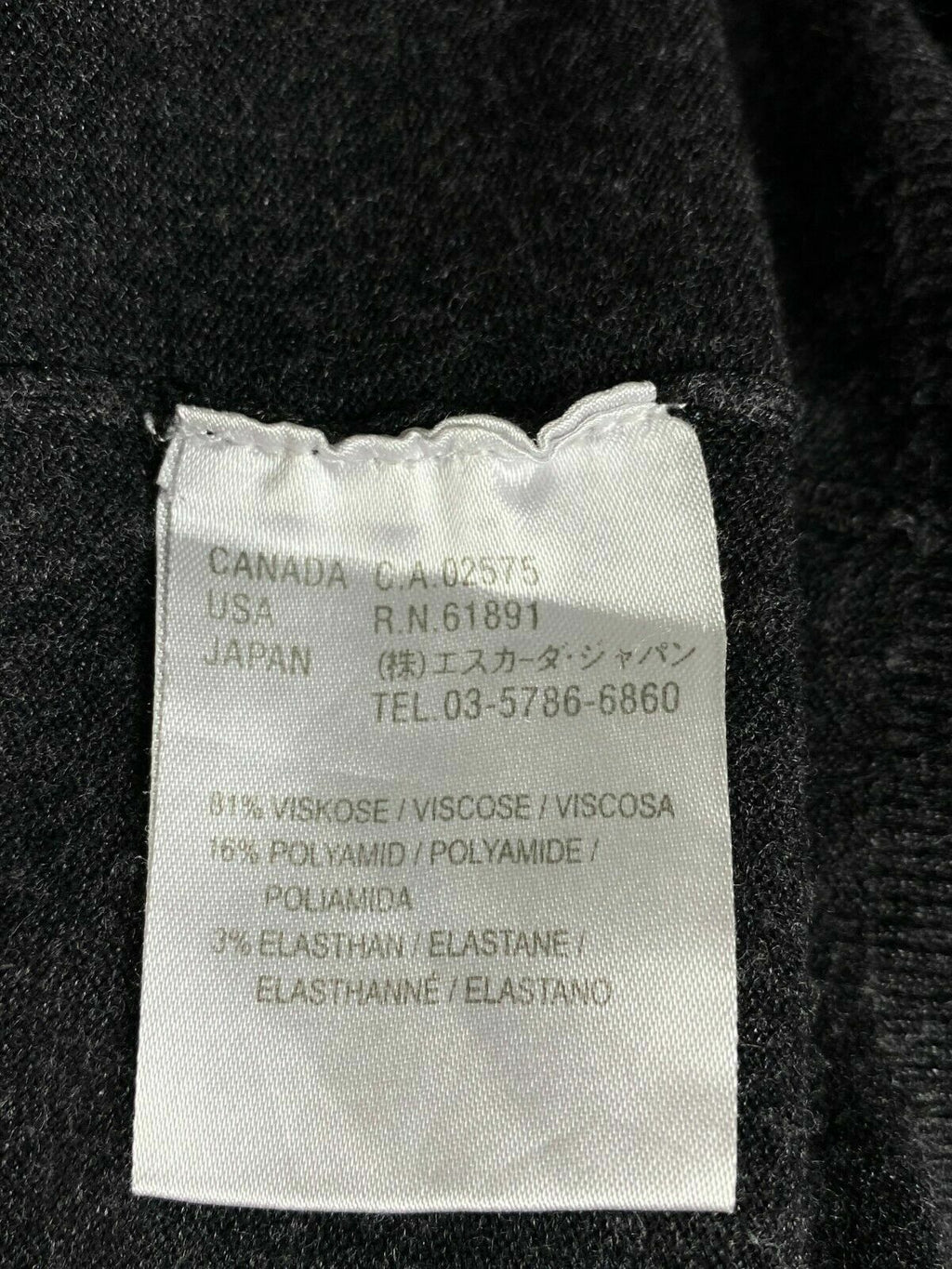 Escada Sport Gray Stretch V-Neck Pullover Jumper Sweater – Size S