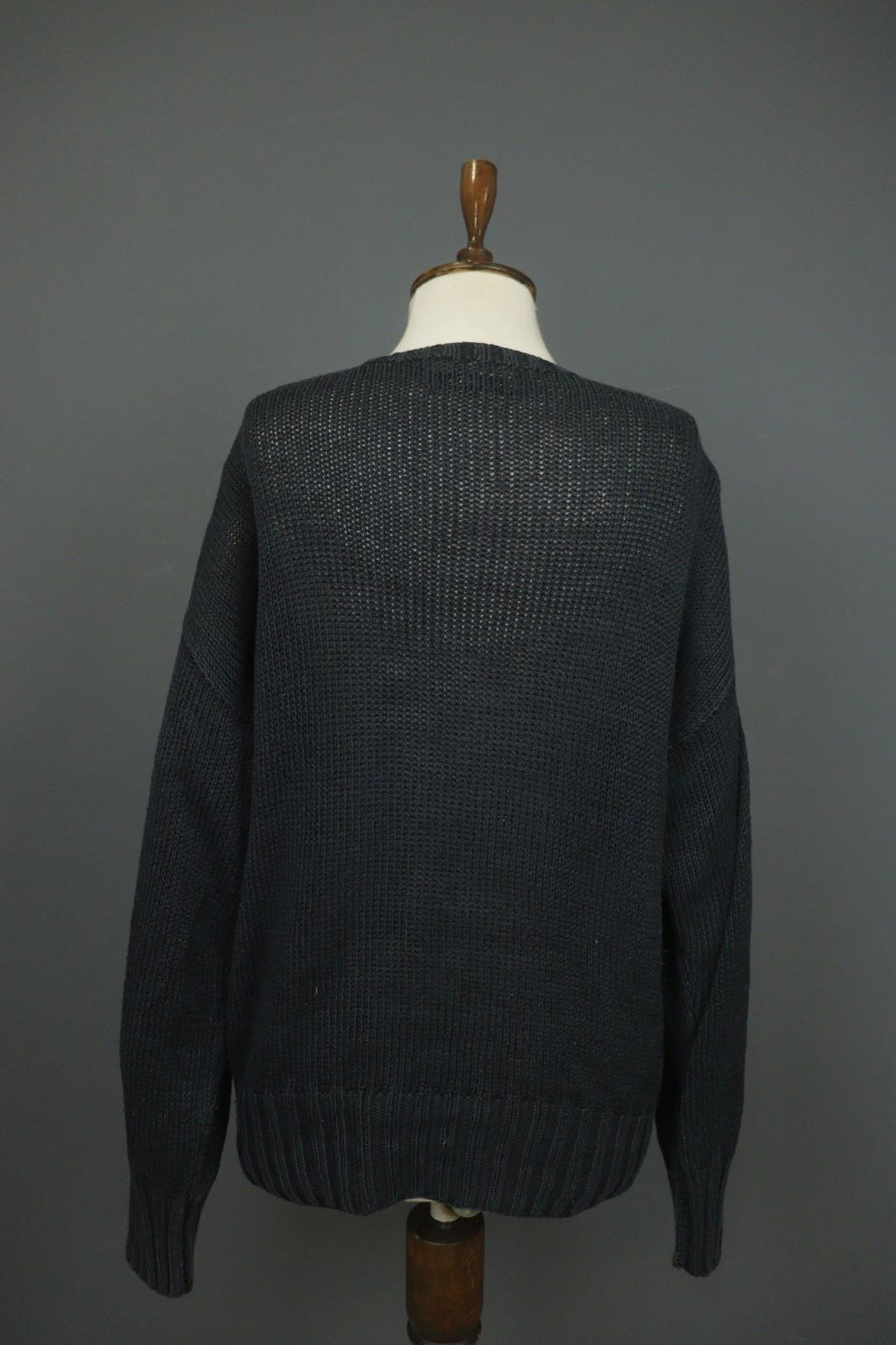 IRIS V ARNIM Multicolor Silk Chunky Knit Raglan Sleeve V-Neck Pullover Sweater