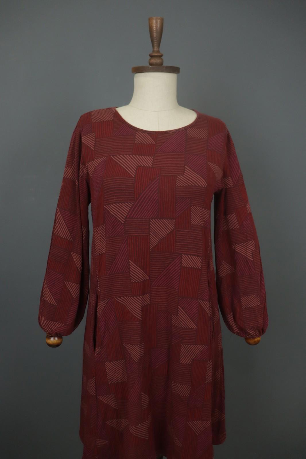 GUDRUN SJODEN Multicolor Geometric Lyocell Baloon Sleeve Shift Dress – Size M