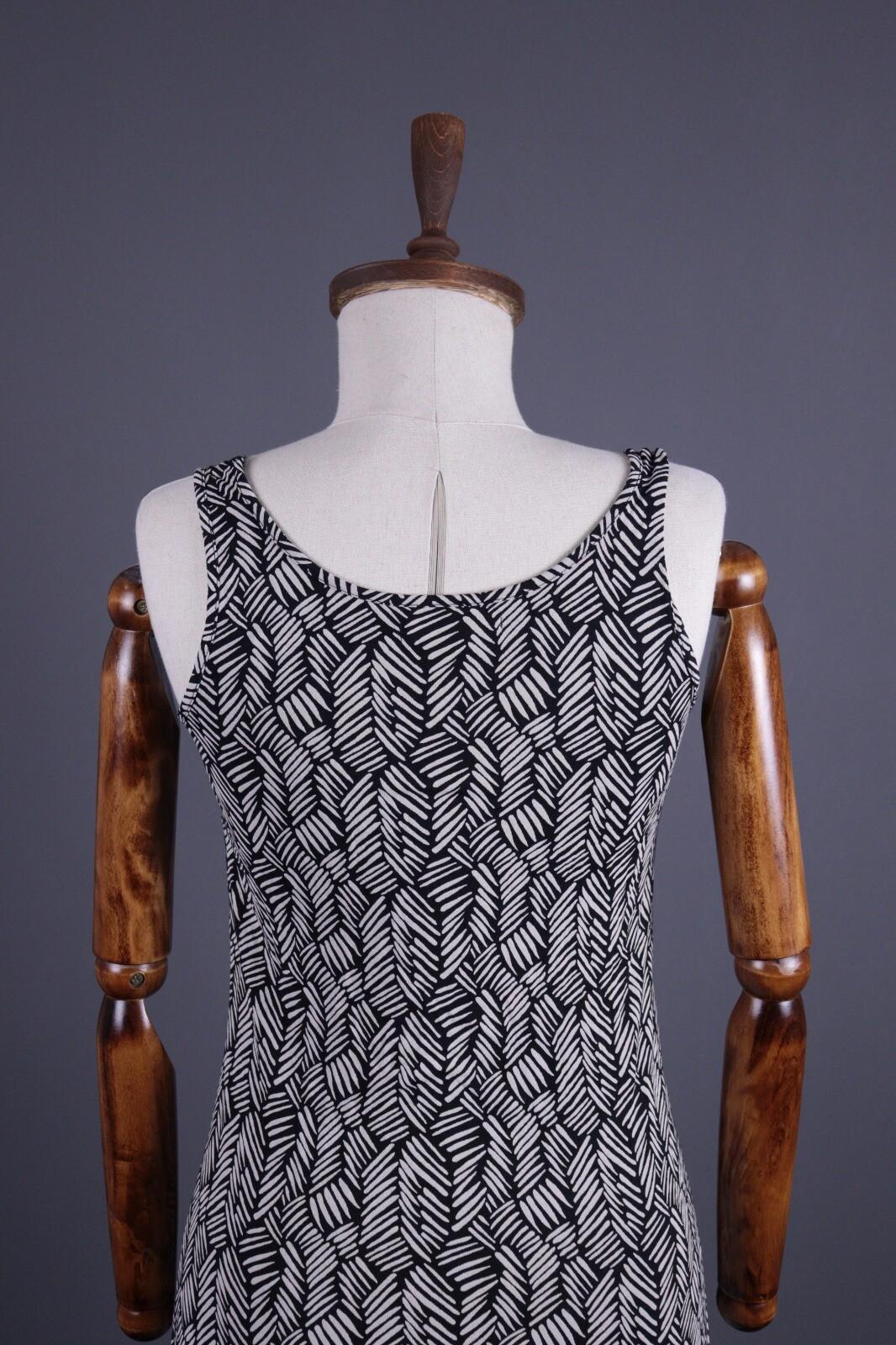 GUDRUN SJODEN Blacl Designer Summer Sleeveless Long Blouson Shift Dress – Size S