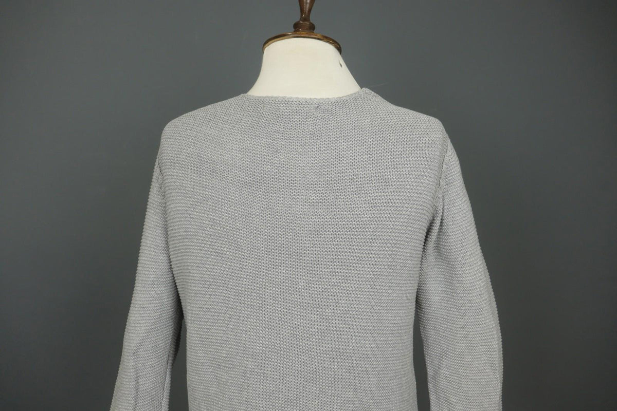 GUDRUN SJODEN Gray 100% Cotton Long Sleeve Round Neck Pullover Sweater – Size S