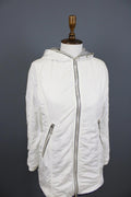 DUVETICA White Lightweight Hooded Full Zip Long Jacket – Size 44
