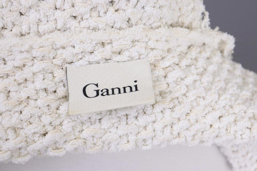 GANNI White Knit Open Front 3/4 Sleeve Cardigan Sweater – Size S