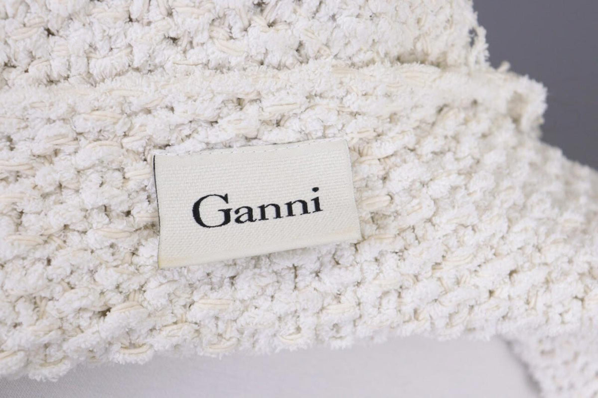 GANNI White Knit Open Front 3/4 Sleeve Cardigan Sweater – Size S