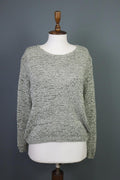 ANNETTE GORTZ Gray Open Knit Crew Neck Knit Sweater – Size M