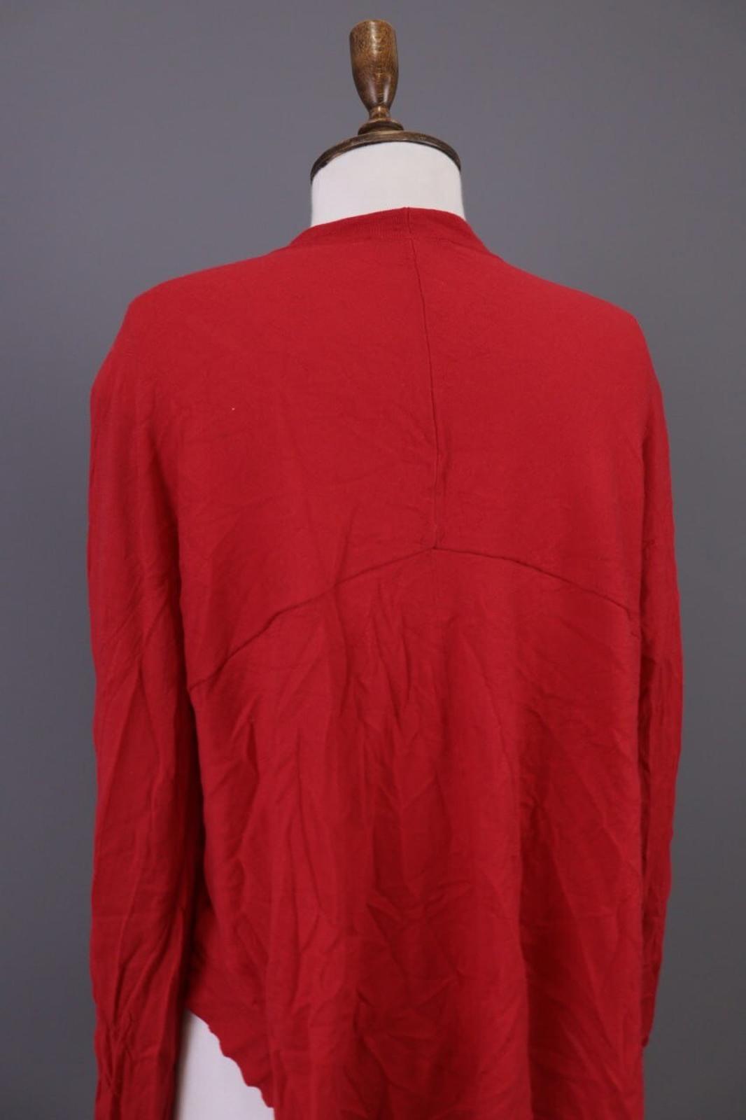 OSKA Red Knit Drape Long Sleeve Button Cardigan Sweater – Size 3