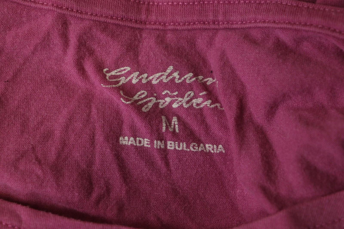 GUDRUN SJODEN Pink Lyocell Long Sleeve Round Neck Pullover T-Shirt Top – Size M