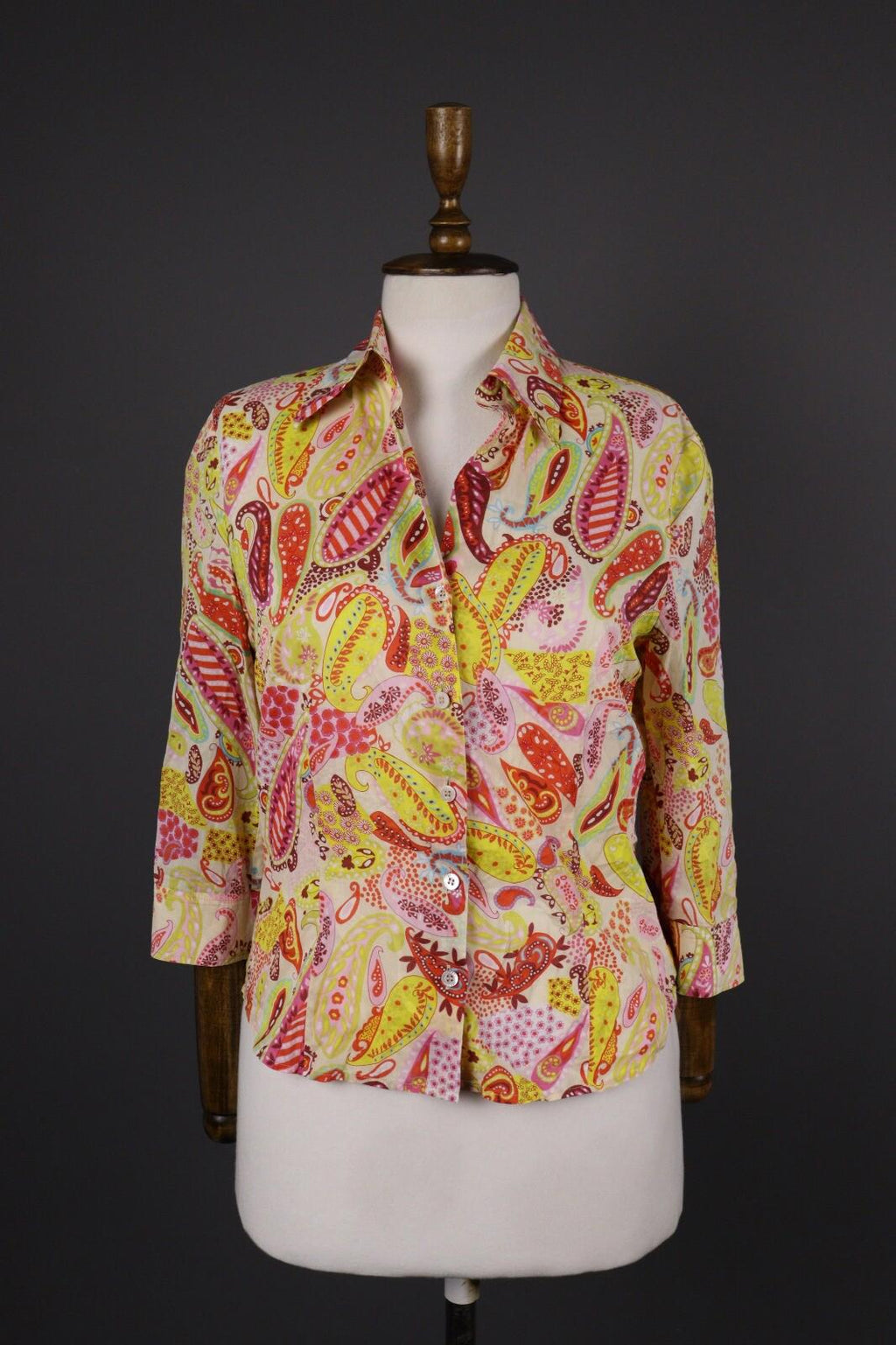 ESCADA SPORT Multicolor Jacquard Paisley Long Sleeve Blouse Shirt – Size 36