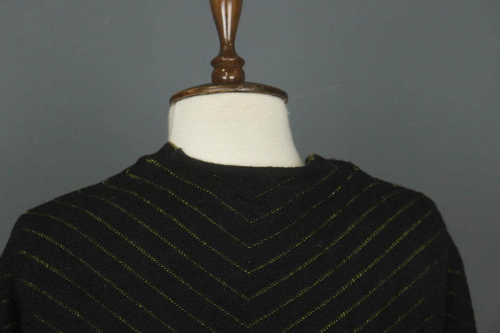 GUDRUN SJODEN Black Geo Print Wool Blend Casual Open Front Knit Long Coat – Size S