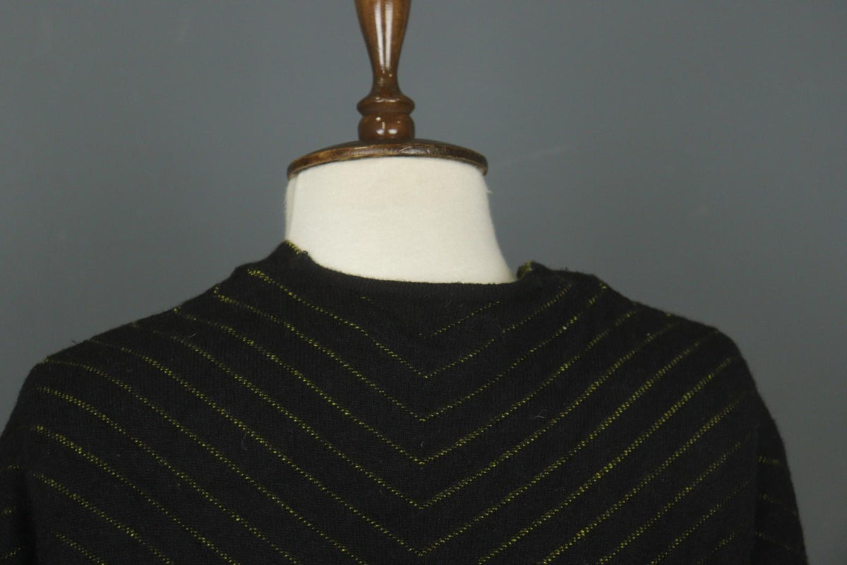 GUDRUN SJODEN Black Geo Print Wool Blend Casual Open Front Knit Long Coat – Size S
