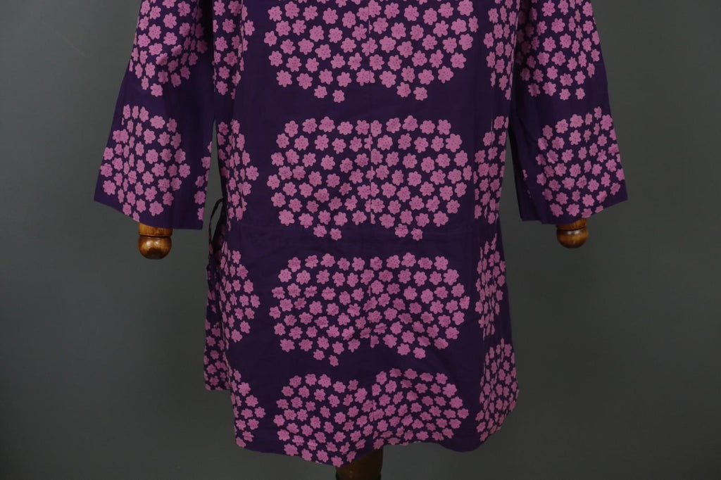MARIMEKKO Mika Piirainen Purple Floral Cotton Long Sleeve Shift Dress – Size 36