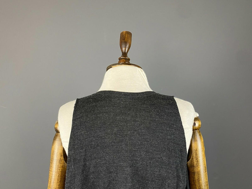 PRADA MILANO Grey Open Front Sleevless Cardigan Sweater – Size 38