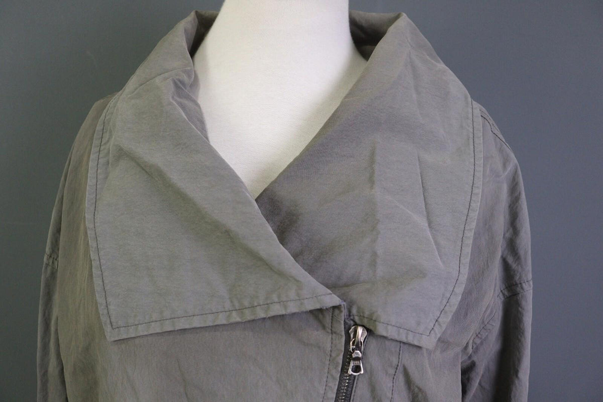 OSKA Gray Long Sleeve Full Zip Collared Pockets Oversized Jacket – Size 1