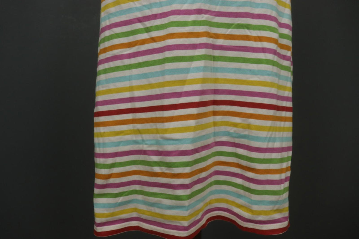 GUDRUN SJODEN Multi Striped Wide Strap Square Neck Pullover Tank Dress – Size S