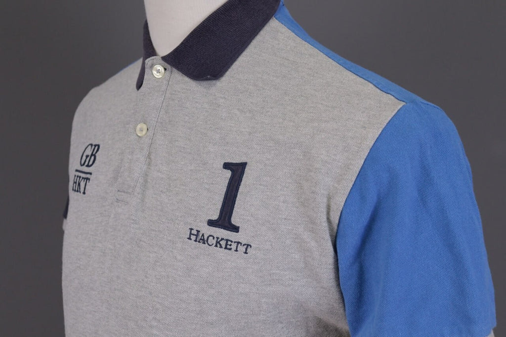 Hackett London Classic Fit GB Gray Summer #3 Short Sleeve Polo Shirt – Size M – Used