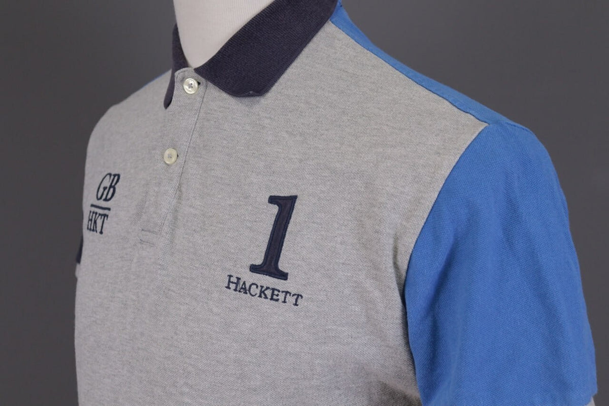 Hackett London Classic Fit GB Gray Summer #3 Short Sleeve Polo Shirt – Size M – Used
