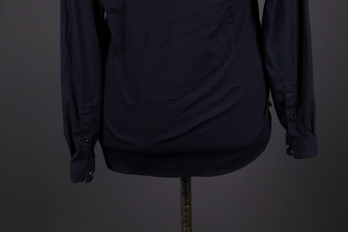 The Kooples Fitted Navy Black Long Sleeve Blouse Shirt – Size M