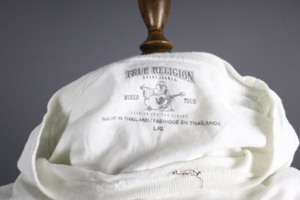 TRUE RELIGION White Big Logo Short Sleeve T-Shirt – Size L