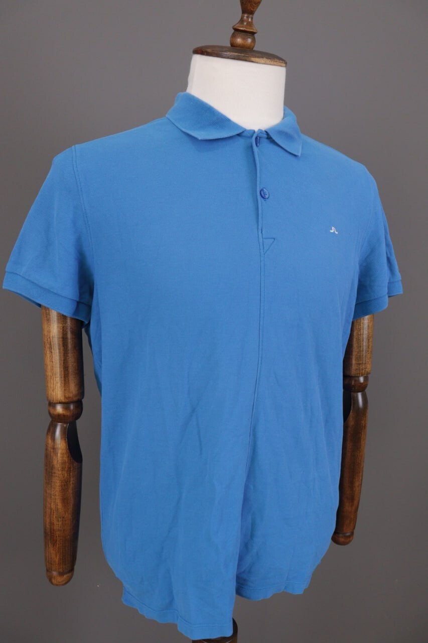 J.Lindeberg Slim Fit Blue Sport Golf Short Sleeve Polo Shirt – Size L