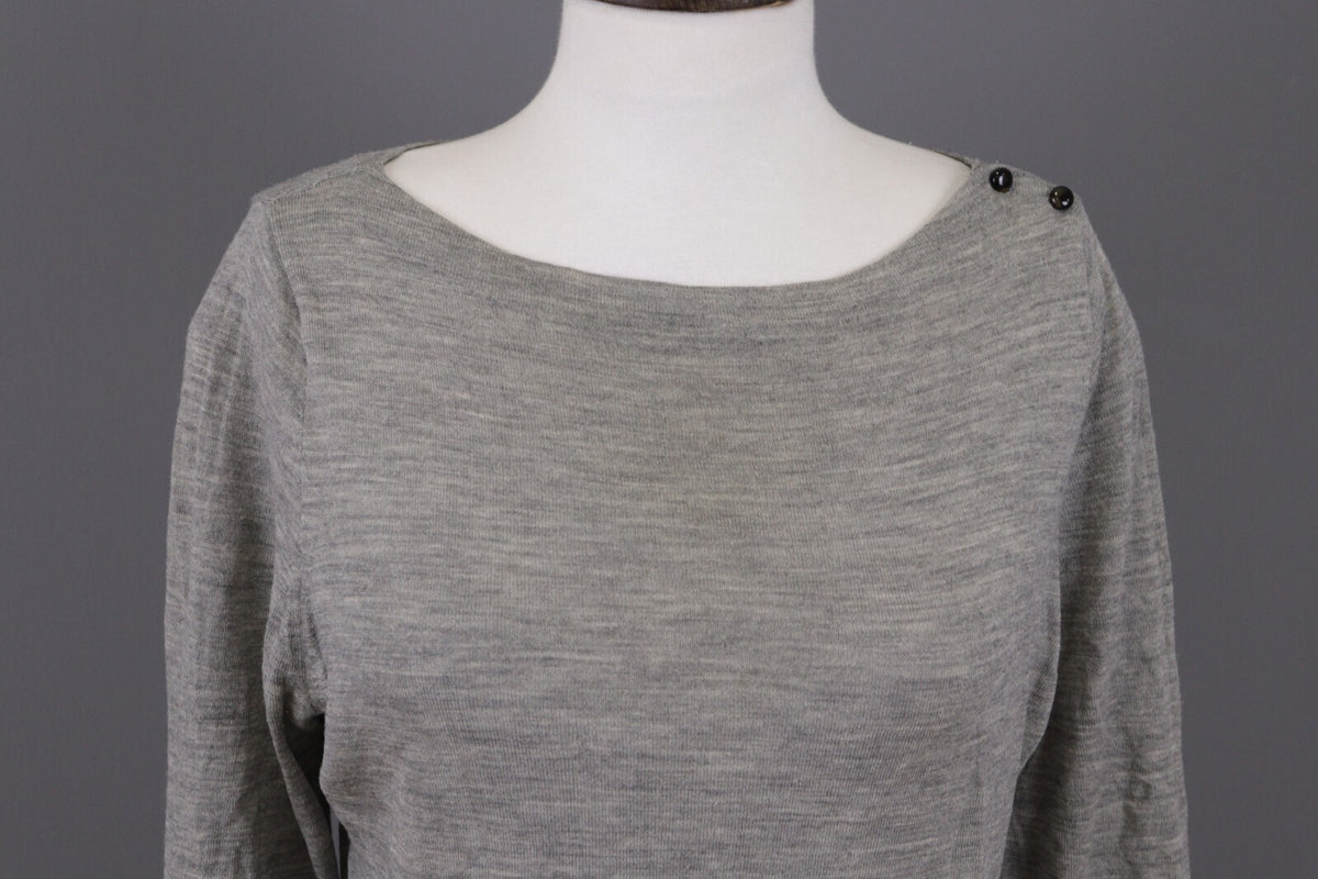 J. Crew Gray Merino Wool Sweater Long Sleeve Top – Size L