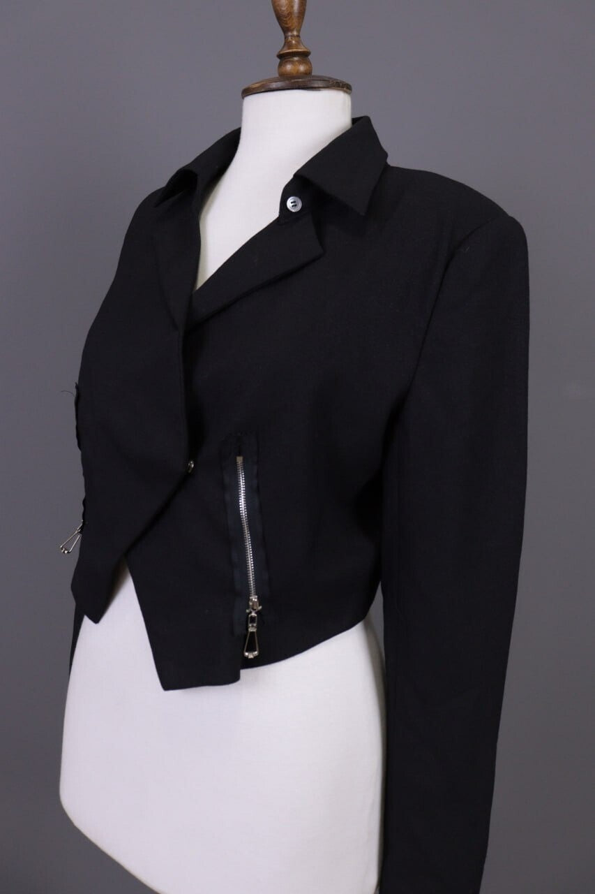 BNWT Ladies Cop Copine Celeri Chemise Veste Black Open Front Jacket 40