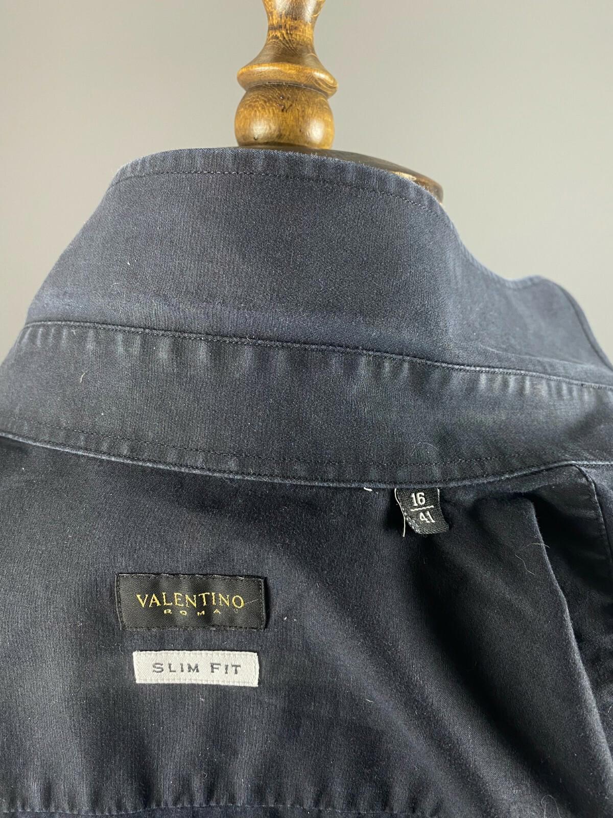 VALENTINO ROMA Black Slim Fit Long Sleeve Blouse Shirt – Size 16 / 41