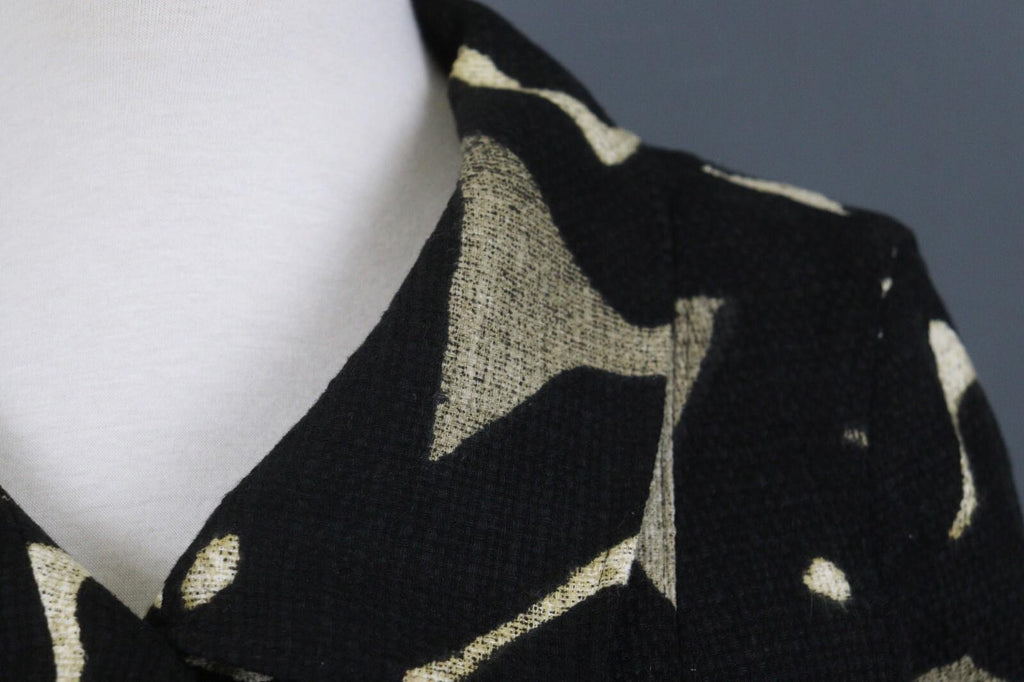 MAX MARA Black Abstract Print 3/4 Sleeve Button Front Blazer Jacket Coat – Size 6