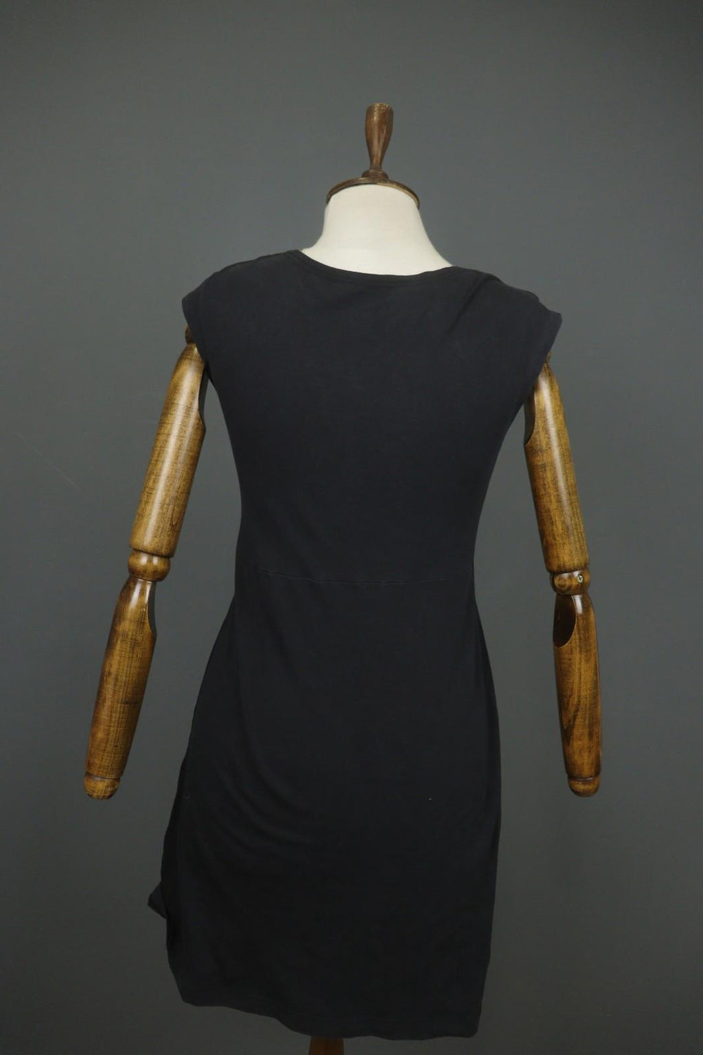 GUDRUN SJODEN Black Organic Cotton Scoop Neck Sleeveless Bodycon Dress – Size S