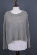 ANNETTE GORTZ Gray Open Knit Hemp Crew Neck Knit Sweater – Size S