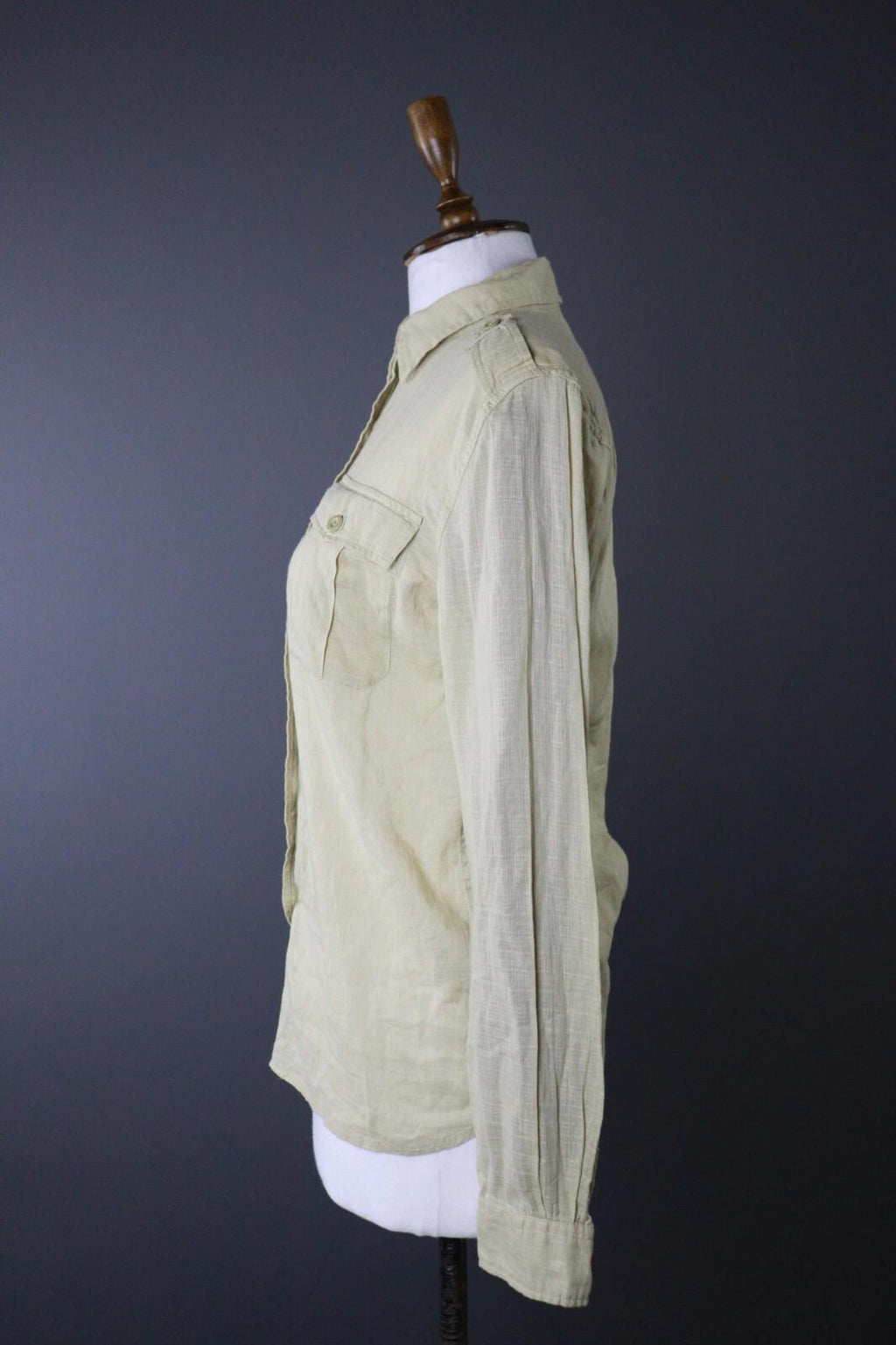 DENIM & SUPPLY RALPH LAUREN Beige Long Sleeve Button Up Shirt Blouse – Size S