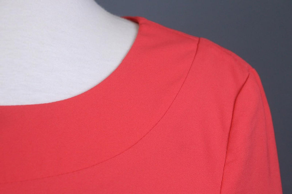 MARNI Pink Linen Blend Casual Long Sleeve Round Neck Back Zip Shift Dress Sz 36