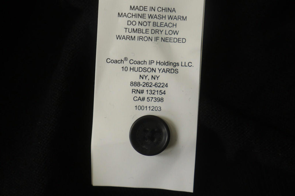 COACH Black Viscose Blend Raglan Sleeve Button Front Cardigan Sweater – Size S