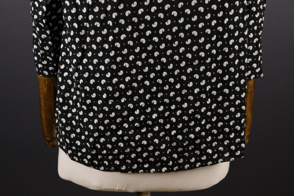 Claudie Pierlot Black White 3/4 Sleeve Lagenlook Blouse Shirt – Size 38