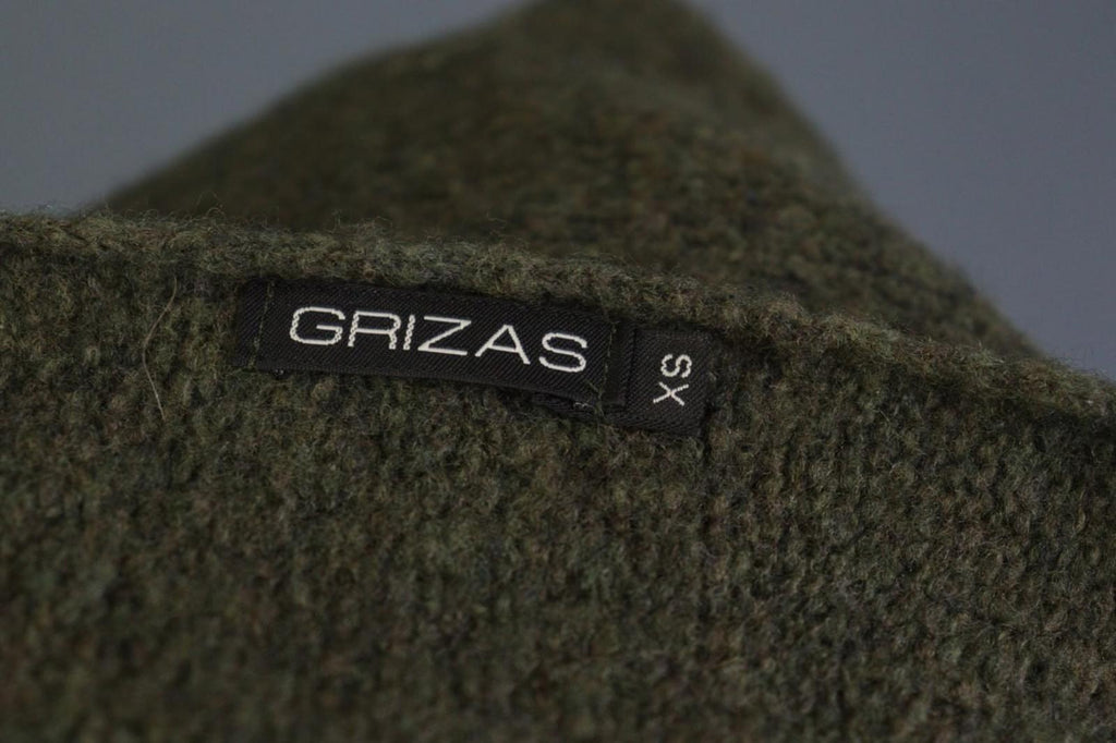 GRIZAS Green Wool Flower Knit Crew Neck Long Sleeve Pullover Sweater – Size XL