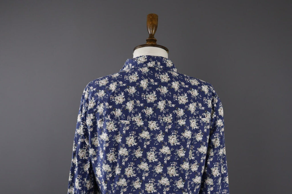 Laura Ashleyn Blue Floral Long Sleeve Blouse Shirt – Size 10