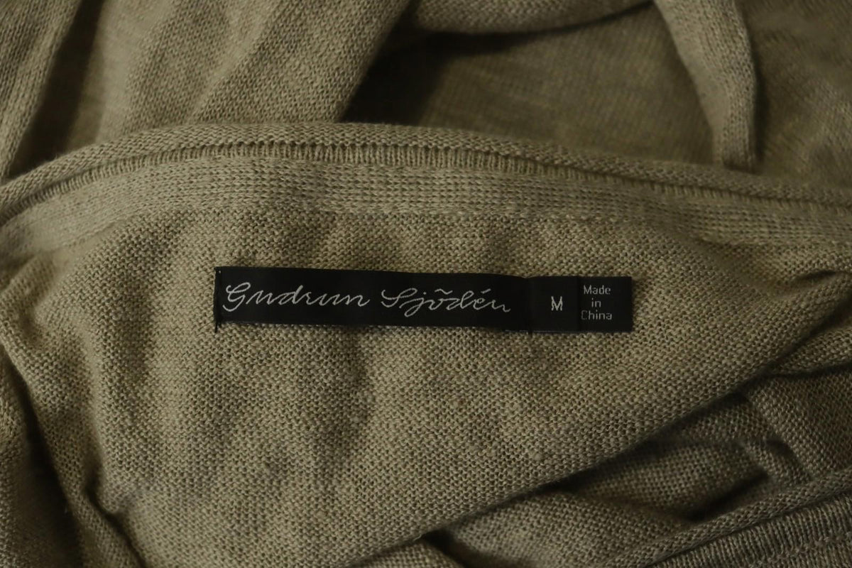 GUDRUN SJODEN Tan 100% Linen Long Sleeve Round Neck Pullover Tunic Top – Size M – Used