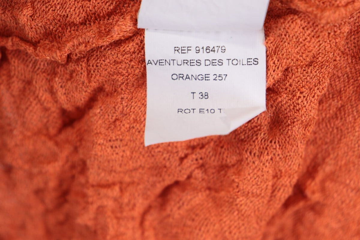Aventures des Toiles Orange Button Down Long Sleeve Blouse Shirt – Size 38 / S