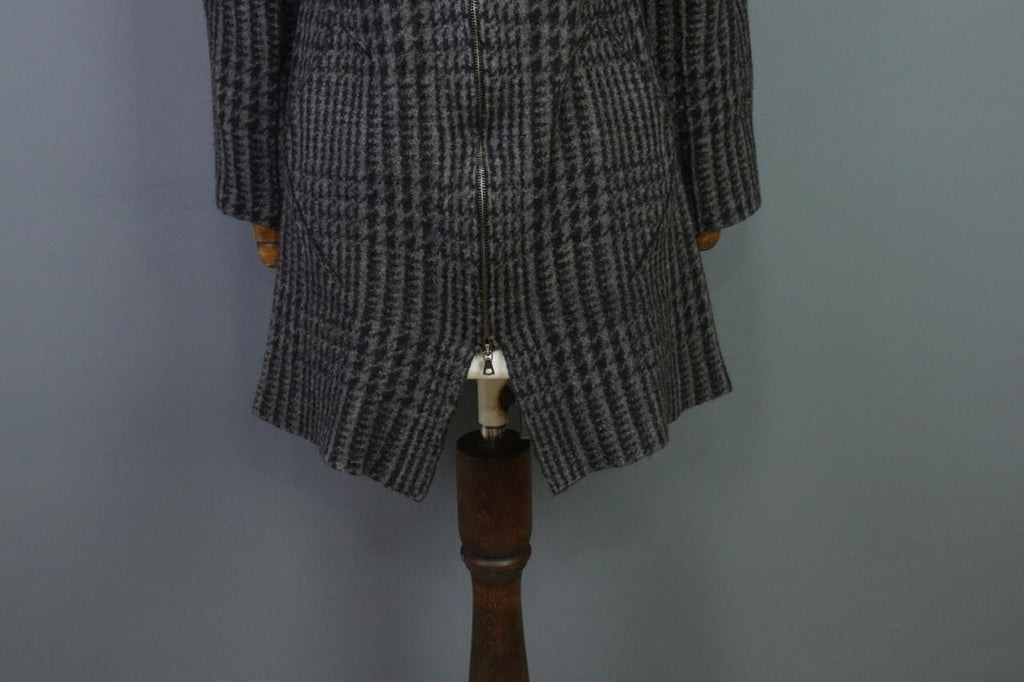 OSKA Gray Plaid Full Zip Hooded Wool Lagenlook Jacket – Size 2